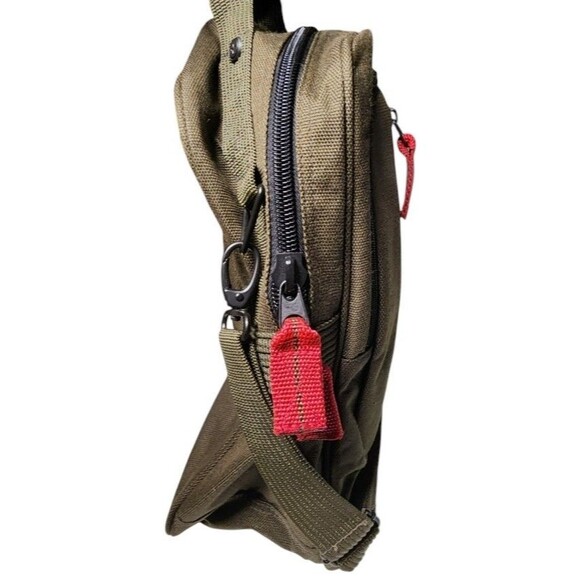 AKA Olive Green Heavy Canvas Backpack Shoulder Bag NWOT - Picture 3 of 13